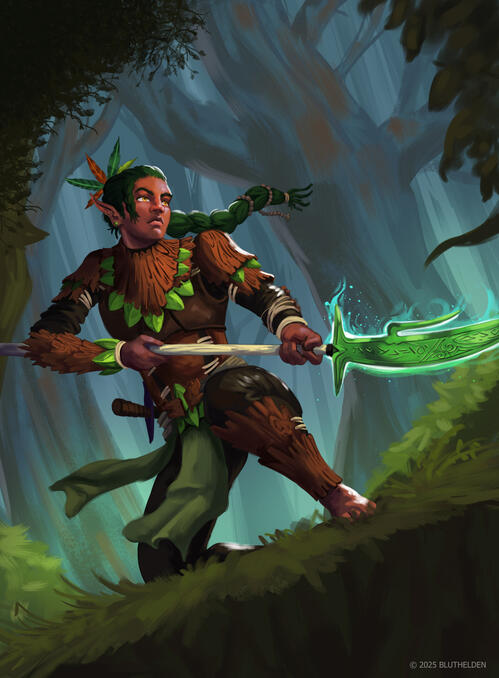 The wood elf warrior, Kaelion Ironleaf
